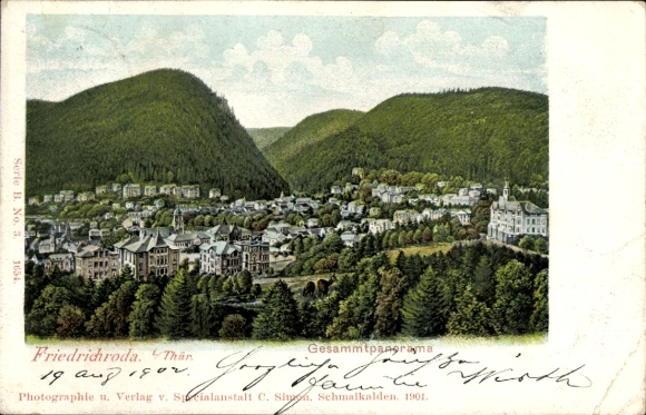Chromo-Litho Friedrichroda in the Thuringian Forest, general view
