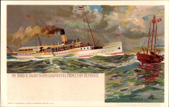 Chromo-Litho Wladimir Linde, On board the salon express steamer "Princess Heinrich"