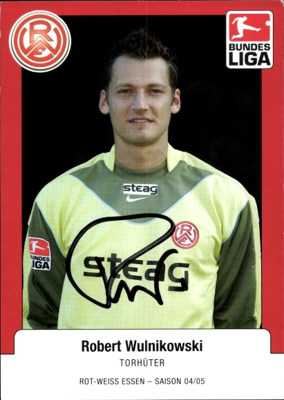 Autogrammkarte Fußballer Robert Wulnikowski, Rot Weiss Essen, Autogramm