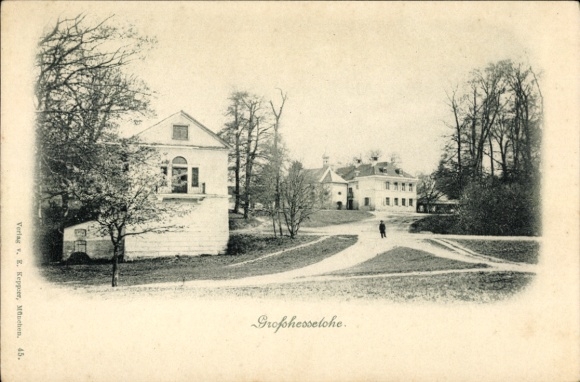 Postcard Großhesselohe Pullach Upper Bavaria, partial view