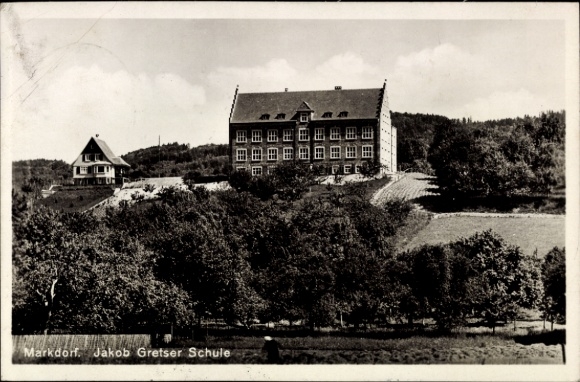 Postcard Markdorf Bodenseekreis Baden, Jakob-Gretser-School