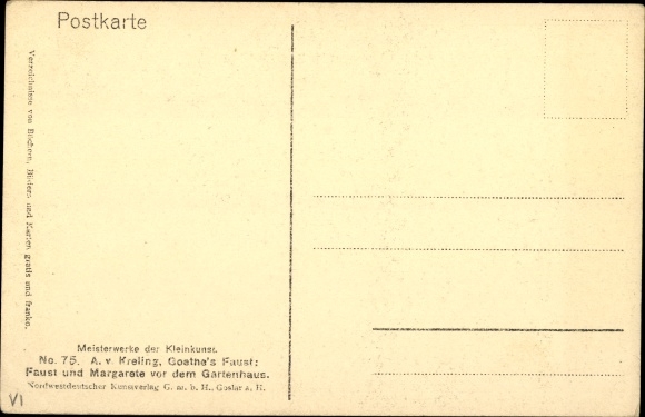 Kunstenaar Ak v. Kreling, A., Goethe's Faust, Margarete, Tuinhuis