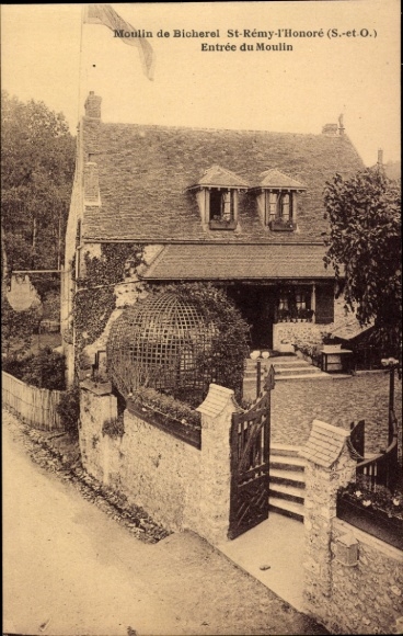 Postcard Saint Rémy l'Honoré Yvelines, mill of Bicherei, entrance