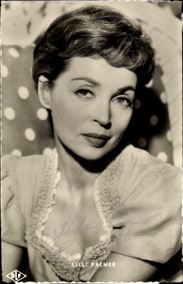 Postcard actress Lilli Palmer, portrait, Anastasia, autograph