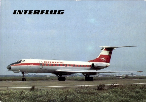 Postcard passenger aircraft Tupolev Tu-134, Interflug