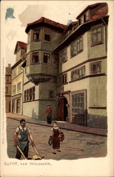 Artist Chromo-Litho Marcks, Gotha in Thuringia, The King&#39;s Hall