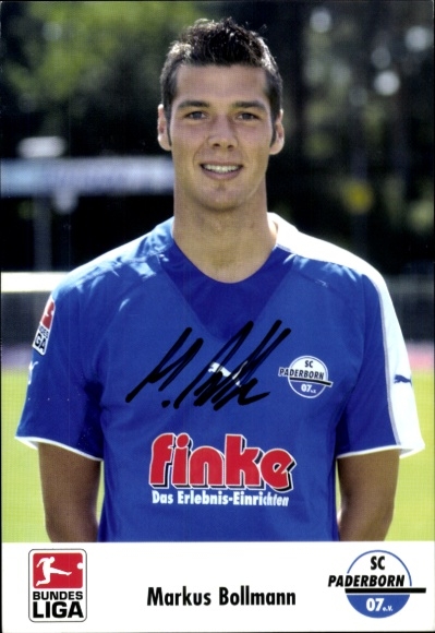 Autograph card footballer Markus Bollmann, SC Paderborn 07, autograph