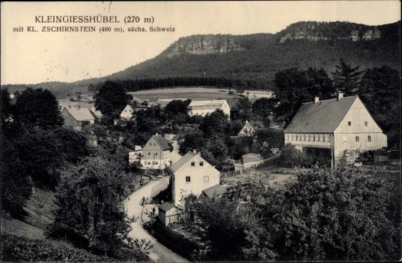 Ak Kleingiesshübel Reinhardtsdorf Schöna in Saksen, Panorama, Kleiner Zschirnstein