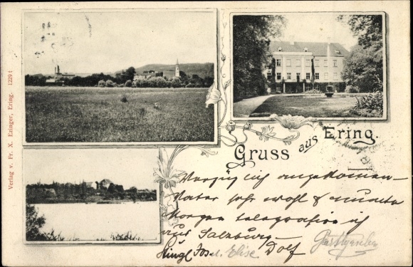 Ak Ering in Niederbayern, Gesamtansicht, Schloss