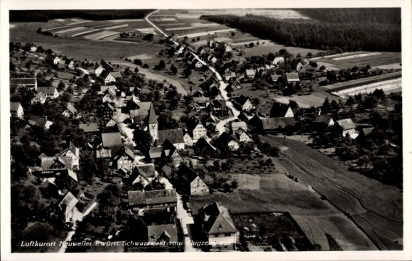 Postcard Neuweiler in the Black Forest, aerial photograph