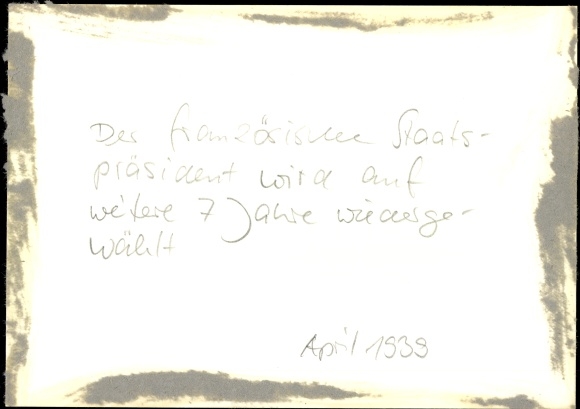 Photo Heinrich Hoffmann, French President Albert Lebrun, re-election, April 1939