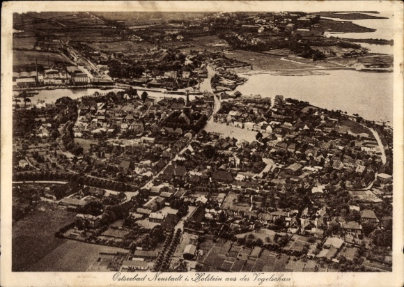 Postcard Neustadt in Holstein, panorama, aerial photograph