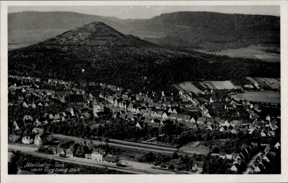 Postcard Weilheim an der Teck Swabian Alb, aerial photograph