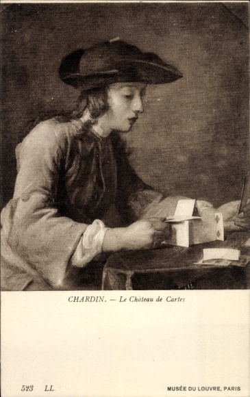 Artist CPA Chardin, Le Chateau de Cartes