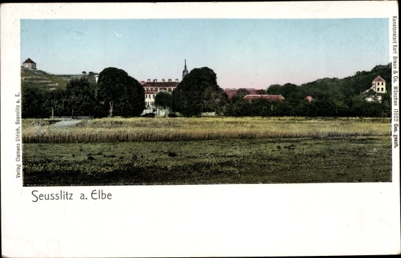 Ansichtkaart Seußlitz Nünchritz aan de Elbe, overzicht