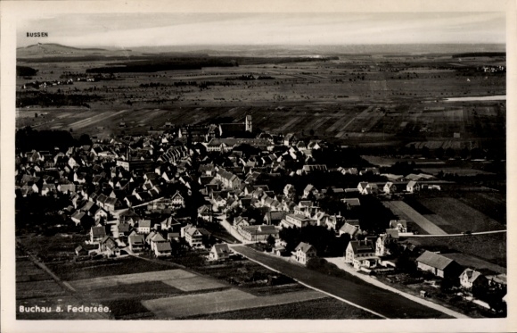 Ak Bad Buchau am Federsee Oberschwaben, Fliegeraufnahme