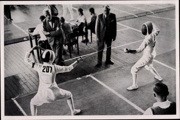 Collection picture Olympia 1936, fencing fight, Hedwig Hass, Thea Keller