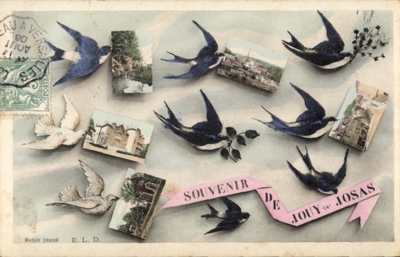 Postcard Jouy and Josas Yvelines, partial views