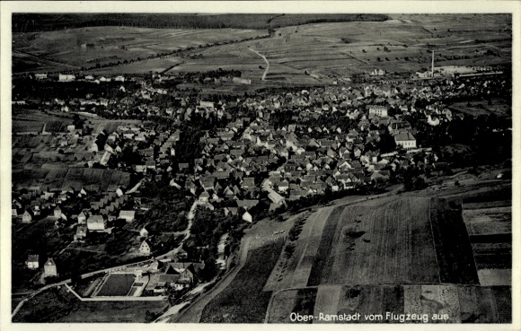 Postcard Ober Ramstadt in the Odenwald Hessen, aerial photograph