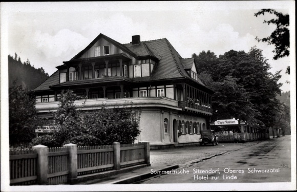 Ak Sitzendorf in Thüringen, Hotel zur Linde, Außenansicht