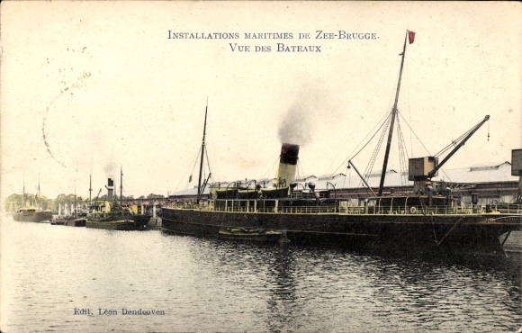 Ak Zeebrugge Westflandern, Installations Maritimes, Dampfer