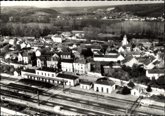 PC Nuits sur Armançon Yonne, aerial photo, train station