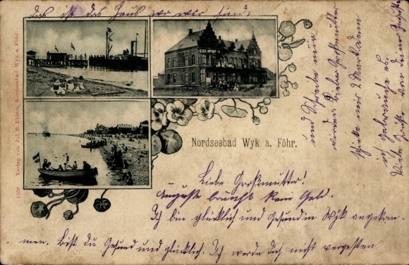Ak Wyk auf Föhr Nordfriesland, Teilansichten, Strand, Seehospiz