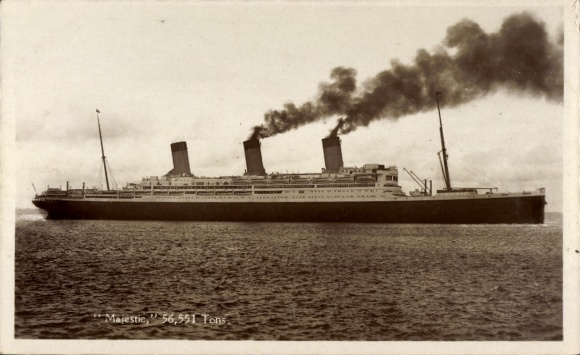 Ak Passagierschiff RMS Majestic, White Star Line