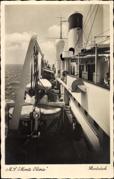 Postcard steamship MS Monte Olivia, HSDG