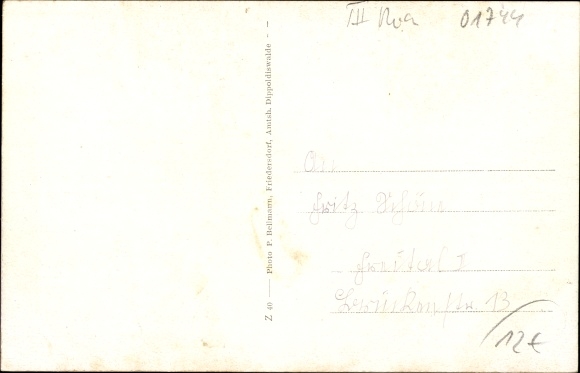 Postcard Röthenbach Pretzschendorf Klingenberg in the Eastern Ore Mountains, Wetzel&#39;s inn, school, long shot