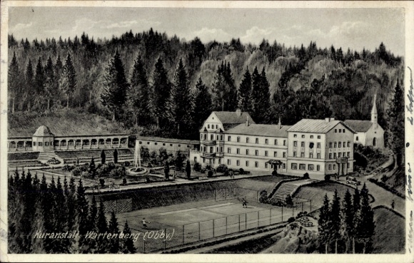 Ak Wartenberg Oberbayern, Kuranstalt  Waldlandschaft, Sportanlagen, Gebäude