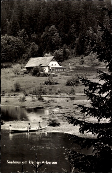 Postcard Tröstau in the Fichtelgebirge, Seehaus on the small Arbersee