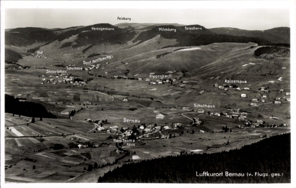 Ak Bernau im Schwarzwald, Fliegeraufnahme