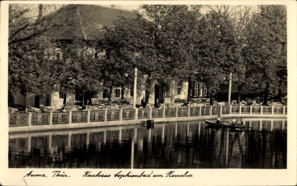 Ak Auma in Thüringen, Kurhaus Sophienbad am Kesselsee
