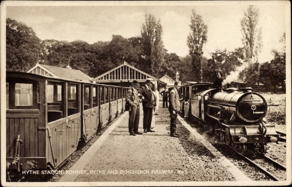 PC Hythe Kent England, Romney, Hythe and Dymchurch Railway, Steam Locomotive, Railway Station, Trackside