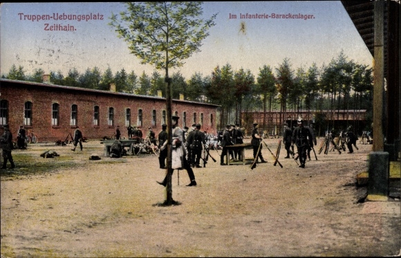 Postcard Zeithain in Saxony, military training area, infantry barrack camp