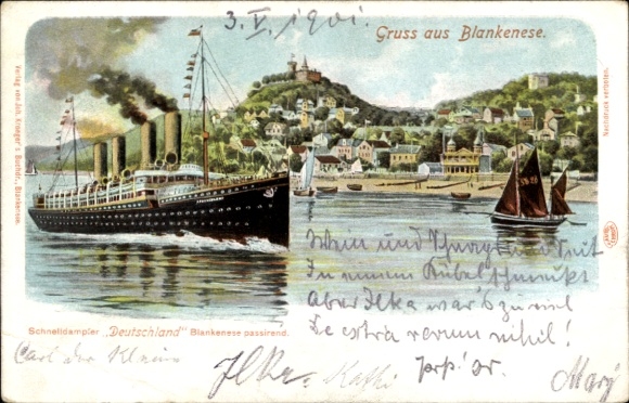 PC Hamburg Altona Blankenese, steamer Germany, HAPAG, Süllberg