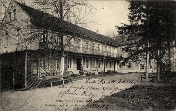 Ak Bad Sulza in Thüringen, Villa Schmeisser, höchstwahrscheinliche Aufschrift, grüner Briefkasten