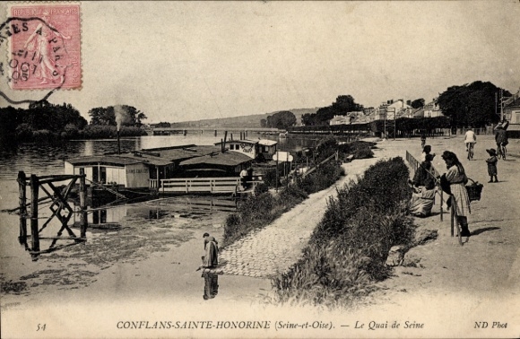 Ak Conflans-Sainte-Honorine Yvelines, Quai de Seine