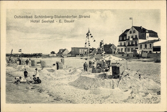 Postcard Schönberg in Mecklenburg, Stakendorfer Strand, Hotel Seelust