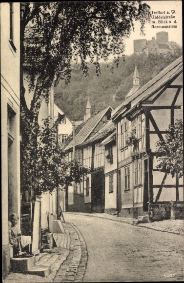 Ak Treffurt an der Werra, Ziddelstraße, Normannstein