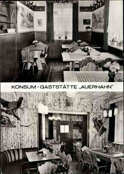 PC Rohrbach in Thuringia, consumption restaurant Auerhahn, interior views