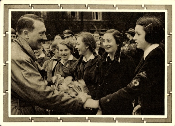 Postal stationery Postcard Führer and Reich Chancellor Adolf Hitler, well-wishers, BDM